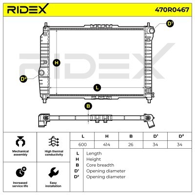 Radiator, Engine Cooling RIDEX 470R0467 470R0467 - photo 4