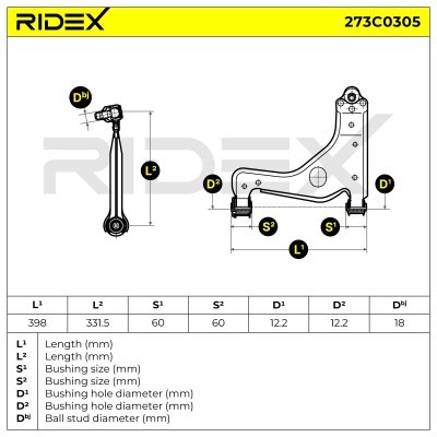Control Arm RIDEX 273C0305 273C0305 - photo 5