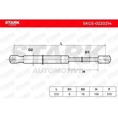 Gas Spring, boot-/cargo area Stark SKGS-0220214 SKGS-0220214 - photo 3