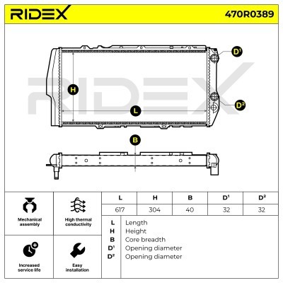 Radiator, Engine Cooling RIDEX 470R0389 470R0389 - photo 6