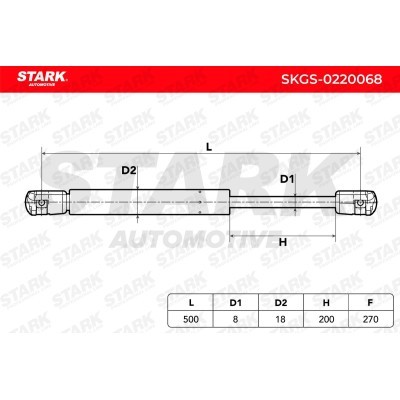 Gas Spring, boot-/cargo area Stark SKGS-0220068 SKGS-0220068 - photo 3