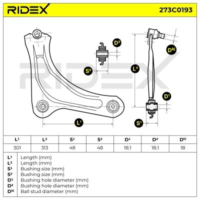 Control Arm RIDEX 273C0193 273C0193 - photo 4