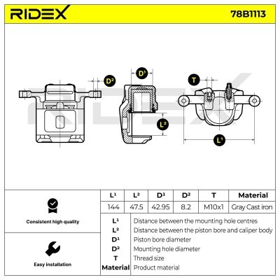 Brake Caliper RIDEX 78B1113 78B1113 - photo 5