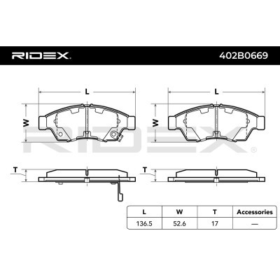 Brake Pads Set RIDEX 402B0669 402B0669 - photo 8