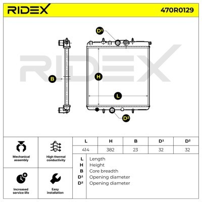 Radiator, Engine Cooling RIDEX 470R0129 470R0129 - photo 5