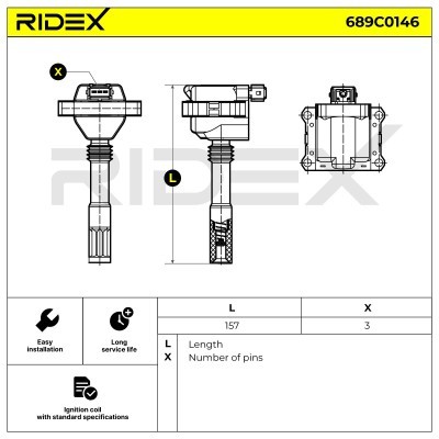 Ignition Coil RIDEX 689C0146 689C0146 - photo 2