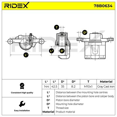 Brake Caliper RIDEX 78B0634 78B0634 - photo 6