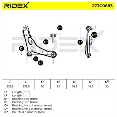 Control Arm RIDEX 273C0883 273C0883 - photo 5