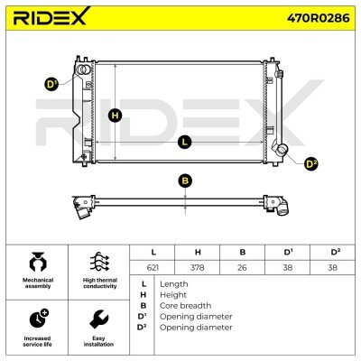 Radiator, Engine Cooling RIDEX 470R0286 470R0286 - photo 5