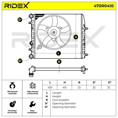 Radiator, Engine Cooling RIDEX 470R0410 470R0410 - photo 5