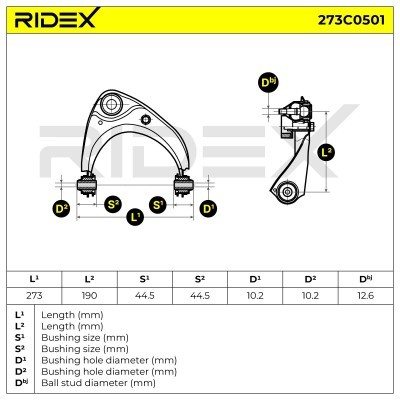 Control Arm RIDEX 273C0501 273C0501 - photo 4