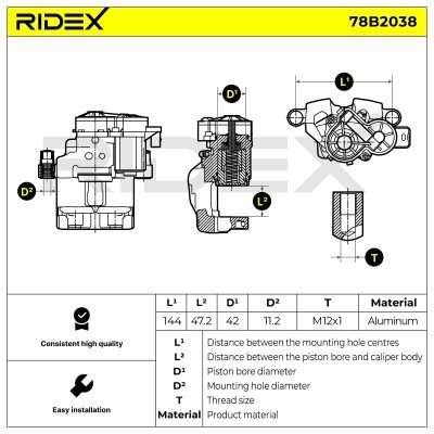 Brake Caliper RIDEX 78B2038 78B2038 - photo 6