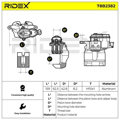Brake Caliper RIDEX 78B2382 78B2382 - photo 3