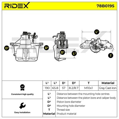 Brake Caliper RIDEX 78B0195 78B0195 - photo 7