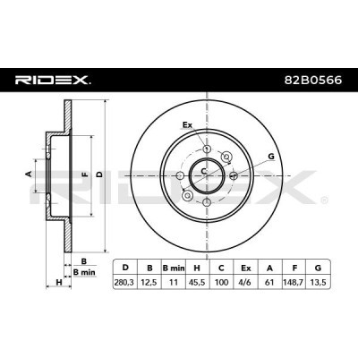 Brake Disc RIDEX 82B0566 82B0566 - photo 5