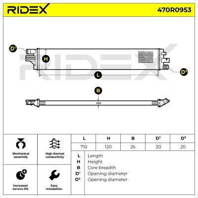 Radiator, Engine Cooling RIDEX 470R0953 470R0953 - photo 5