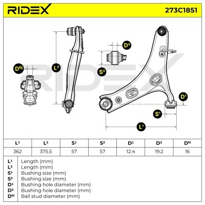 Control Arm RIDEX 273C1851 273C1851 - photo 5