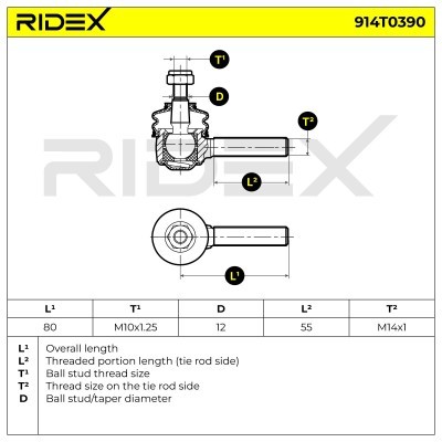 Tie Rod End RIDEX 914T0390 914T0390 - photo 5