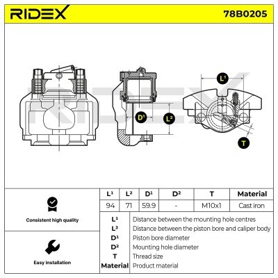 Brake Caliper RIDEX 78B0205 78B0205 - photo 5