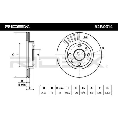 Brake Disc RIDEX 82B0314 82B0314 - photo 3