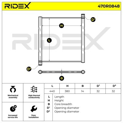 Radiator, Engine Cooling RIDEX 470R0848 470R0848 - photo 5