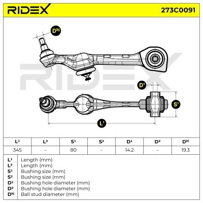Control Arm RIDEX 273C0091 273C0091 - photo 9