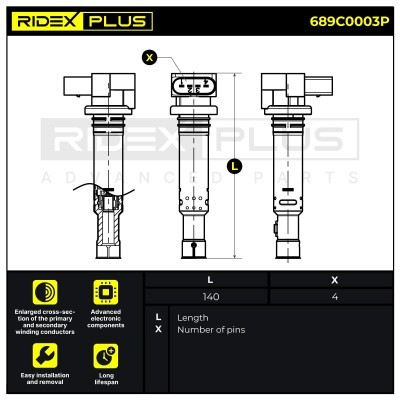 Ignition Coil RIDEX 689C0003P 689C0003P - photo 8