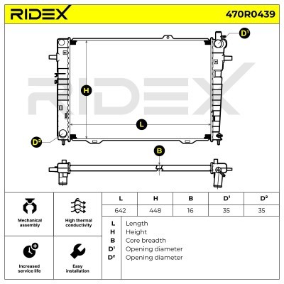 Radiator, Engine Cooling RIDEX 470R0439 470R0439 - photo 4