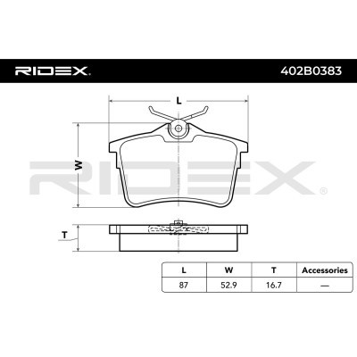 Brake Pads Set RIDEX 402B0383 402B0383 - photo 3