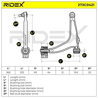 Control Arm RIDEX 273C0421 273C0421 - photo 5