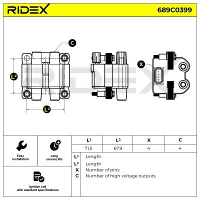 Ignition Coil RIDEX 689C0399 689C0399 - photo 6
