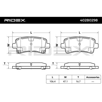 Brake Pads Set RIDEX 402B0298 402B0298 - photo 5
