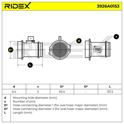 Air Mass Sensor RIDEX 3926A0153 3926A0153 - photo 7