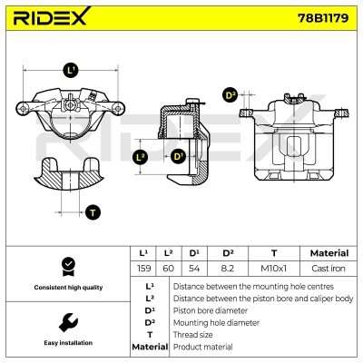 Brake Caliper RIDEX 78B1179 78B1179 - photo 7