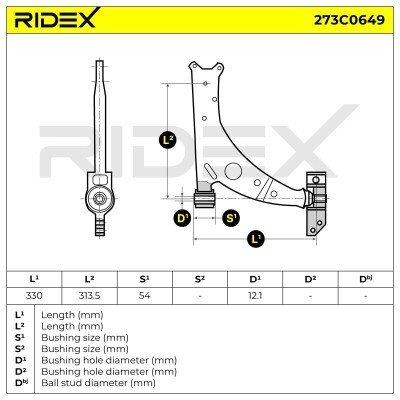 Control Arm RIDEX 273C0649 273C0649 - photo 9
