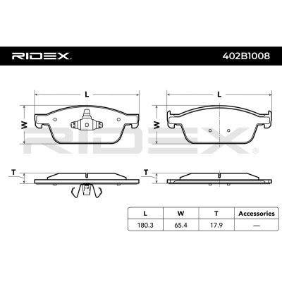 Brake Pads Set RIDEX 402B1008 402B1008 - photo 3
