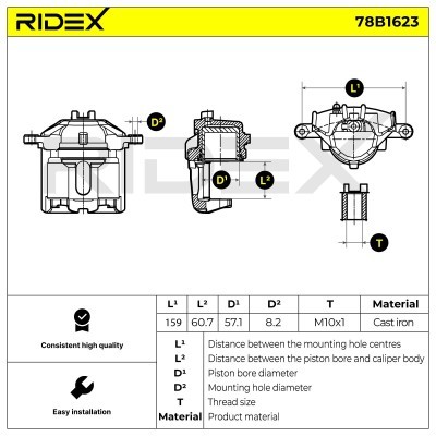Brake Caliper RIDEX 78B1623 78B1623 - photo 5