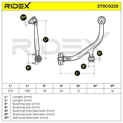 Control Arm RIDEX 273C0225 273C0225 - photo 4