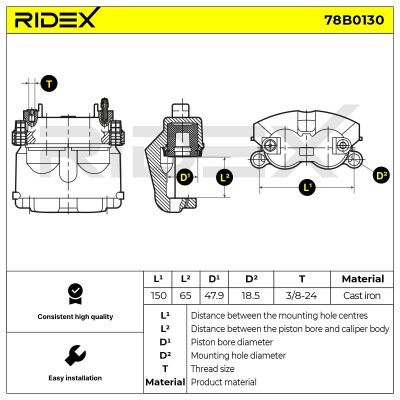 Brake Caliper RIDEX 78B0130 78B0130 - photo 4