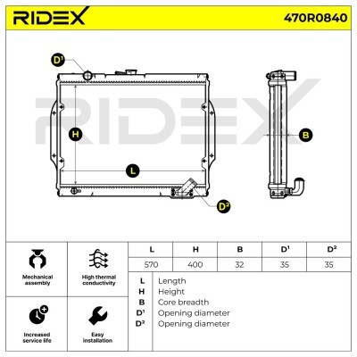 Radiator, Engine Cooling RIDEX 470R0840 470R0840 - photo 9
