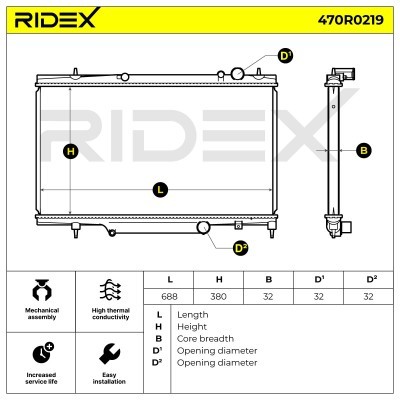 Radiator, Engine Cooling RIDEX 470R0219 470R0219 - photo 10