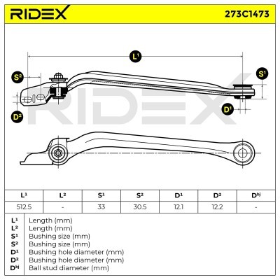 Control Arm RIDEX 273C1473 273C1473 - photo 7