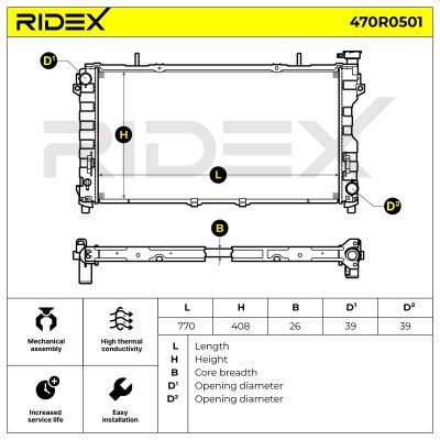 Radiator, Engine Cooling RIDEX 470R0501 470R0501 - photo 5