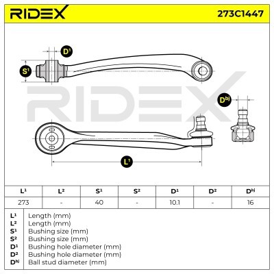 Control Arm RIDEX 273C1447 273C1447 - photo 8