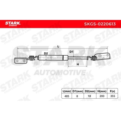 Gas Spring, boot-/cargo area Stark SKGS-0220613 SKGS-0220613 - photo 5