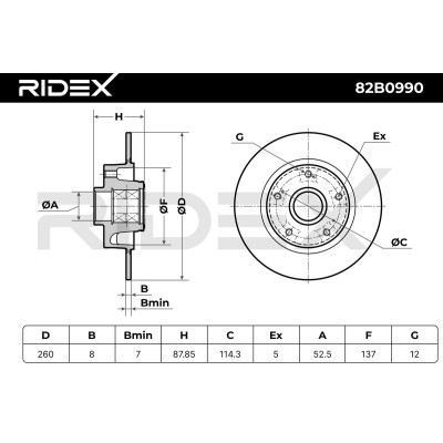 Brake Disc RIDEX 82B0990 82B0990 - photo 3