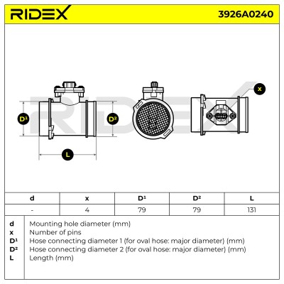 Air Mass Sensor RIDEX 3926A0240 3926A0240 - photo 7