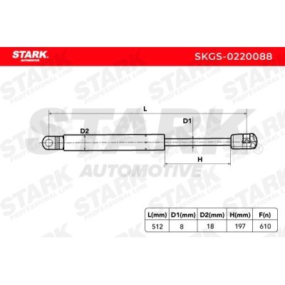 Gas Spring, boot-/cargo area Stark SKGS-0220088 SKGS-0220088 - photo 3