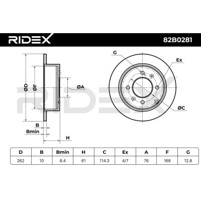 Brake Disc RIDEX 82B0281 82B0281 - photo 6