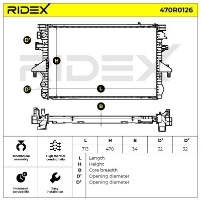 Radiator, Engine Cooling RIDEX 470R0126 470R0126 - photo 5